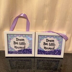 Dream Big Little Mermaid Framed Signs